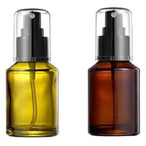 YUEHUA Glazen spuitfles & lotionfles, 60 ml, lege, navulbare geperste pompfles, cosmeticahouder voor parfum, essence, spuitfles, Reisflessen