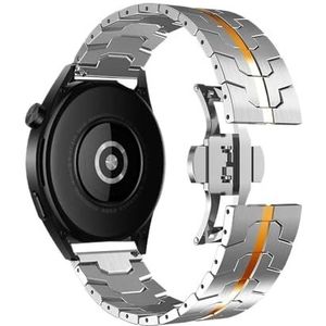 20mm 22mm titanium kleur band geschikt for Samsung Galaxy Watch 6 Classic 43 47mm 5/4 40 44mm geschikt for Huawei Watch 4Pro roestvrijstalen band(Silver orange,20MM)