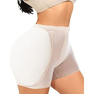 Jengo Heupkussens voor vrouwen, shapewear, heupversterker, heupversterker, gewatteerde onderbroek, billen en heupen, gevoerd ondergoed voor vrouwen, heupdippads, Beige, L