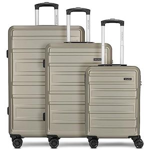 Worldpack New York 2.0 kofferset groot | Koffers & trolleys met 4 wielen en cijferslot - harde bagage met wasruimte, gekruiste pakband, draaggreep | Inhoud: 38L / 63L / 96L