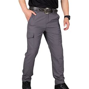 Songyi Tactische gevechtsbroek voor heren met meerdere zakken casual cargobroeken voor militair wandelen (maat: XXL, kleur: grijs)