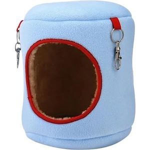 Hamster Hangmat Hamsterkooi voor Hamster, hangend nest, cilindrisch, schattige hangmat, katoenen bed voor kleine huisdieren, hamsters, eekhoorns, cavia's, chinchilla's (kleur: blauw, maat: TR