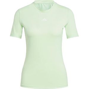 adidas Dames Techfit Training Tee, Semi Green Spark/White, L