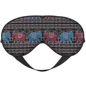 Paarse Olifant Print Comfortabele Oogmasker Volledige Dekking Lichtgewicht Mannen Vrouwen Outdoor Reizen Ontspanning