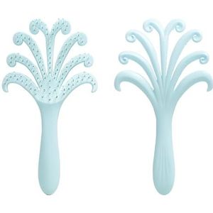 KAM, 2 stuks vuurwerkvormige ABS getande ontwarrende haarborstels voor vrouwen, krullend, recht, nat en droog, roze, paars, blauw, cadeaus voor moeder, vriendin, bestie, bruidsmeisje