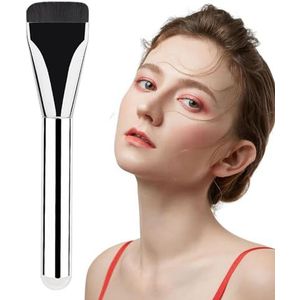 Ultradunne foundationkwast, platte foundationkwast, platte foundationkwast, foundationkwast, platte rouge concealerkwast, voor crèmige, poederachtige of vloeibare foundation