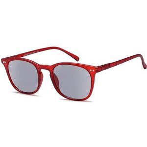 NEW VISION Leesbrillen Heren, Leesbrillen Zonnebrillen Op Sterkte Brillen Heren, CE, UV400 Leeszonnebril voor Heren Dames, NV1126-SG (Rood, 3, Diottria)