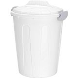 Maxiton 23L met deksel - kleur: wit - universele vuilnisbak afvalemmer prullenbak