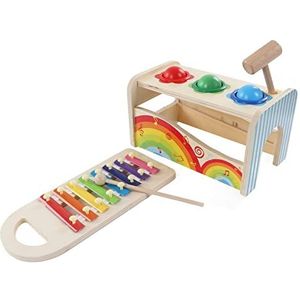 Hamer Beukende Speelgoed Houten Kleurdiscriminatie Hamer Xylofoon Speelgoed 2 in 1 Muziekperceptie Multifunctioneel voor Meisjes voor Thuis