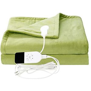 Elektrische deken Verwarmde deken elektrische gooien, 61""x 49"" Verwarmde worp met dubbele laag zachte stof, verstelbare temperatuurniveau en timing instelling, wasbaar dutje deken pad sjaal-rood Thui