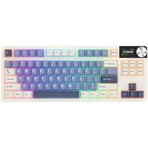 QPSJXN Draadloos Bluetooth USB Mechanisch Toetsenbord 75 procent RGB Hot Swappable Toetsenbord Compatibel Met RK S85 2.4G Pakking Ontwerp (Horizon Blauw Engels)