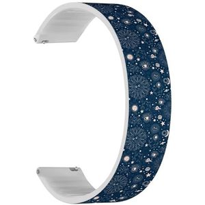 Solo Loop band compatibel met Garmin Venu/Venu 2 Plus/Sq/Sq Music/Sq 2/Sq 2 Music (Space Galaxy Constellation) Quick-Release 20 mm rekbare siliconen band accessoire, Siliconen, Geen edelsteen