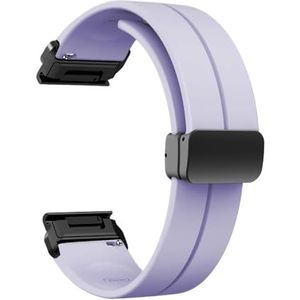Siliconen Vouwgesp fit for Garmin Descent Mk2 quatix 7X Enduro 2 fenix 3 sapphire tactix Band Armband Polsband (Color : Light Purple, Size : 26mm Tactix 7)