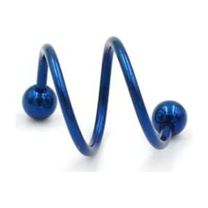 2 stks Fashion Stainless Steel Earring Punk Blue Spiral Helix Ear Stud Lip Nose Ring Kraakbeen Piercing voor vrouwen mannen sieraden