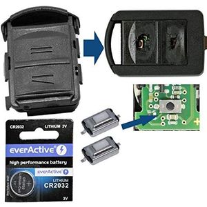 Repair Reparatieset, behuizing, radiosleutel, afstandsbediening, autosleutel, behuizing, 2 x microknop, 1 x CR2032 batterij, compatibel met Opel Corsa C 00-06 Meriva A 03-10 Tigra B 04-09 Combo C 01