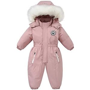 Babypak voor meisjes, sneeuwpak voor kinderen, waterdicht, romper ski-jack, pak jongens, fleece mantel, winddicht, bovenkleding, roze, 2-3 jaar