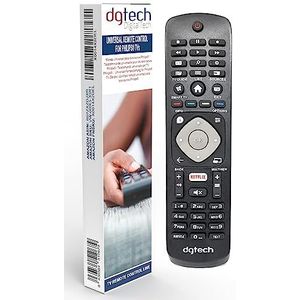 DigitalTech® universele afstandsbediening voor Philips-tv's, compatibel met meer dan 250 Philips-afstandsbedieningen.