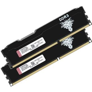DDR3 16GB Kit (8GBx2) Desktop RAM 1333MHz PC3-10600 UDIMM Non-ECC Unbuffered 1.5V 2Rx8 Dual Rank 240 Pin CL9 PC Geheugen Computer Memory Upgrade Geheugenmodule (Zwart)