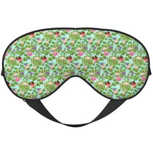 Flamingo Love Flowers Printing All-Occasion Sleep Eye Mask met dubbelzijdige verstelbare riem, perfect voor diensten en reizen