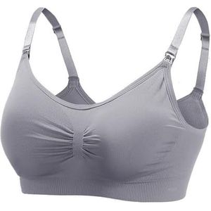 HomeJoySet Voedingsbeha For Borstvoeding, Zwangerschap, Naadloze Push-up Bralette Zonder Beugel Met Pads(Gray,XXL)