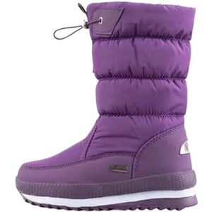 AYWTIUN Sneeuwlaarzen Vrouwen Vrouwen Laarzen Winterschoenen Warm Pluche Halfhoge Laarzen Waterdicht Rubber Antislip Platform Sneeuwlaarzen Vrouwelijke Plus Size (Paars, 42)