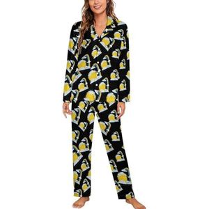 Grappige Zon Regenboog Lange Mouw Pyjama Sets Voor Vrouwen Klassieke Nachtkleding Nachtkleding Zachte Pjs Lounge Sets