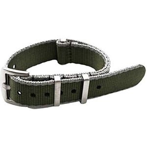 Horlogebandjes voor mannen en vrouwen, horlogeband 20mm/22mm Nylon Band Grijs/Kaki Horlogeband Mannen Een Stuk Armband Accessorie Horlogeband Vervanging (Color : Green Gray Edge, Size : 22mm)