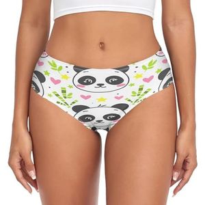 sawoinoa Leuke panda hart onderbroek voor dames, medium taille, comfortabel, elastisch, sexy, bikini-ondergoed, Mode Pop, XS