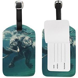 BALII Afrikaanse olifant zwemmen bagagelabel koffer ID label een stuk