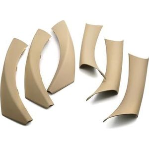 Deurgrepen binne Auto Styling Deurpaneel Handgreephoezen Textuur Armsteun Beschermende Afwerking Voor BMW 3 Serie E90 E91 318 320 325 Deurgreep(Beige)