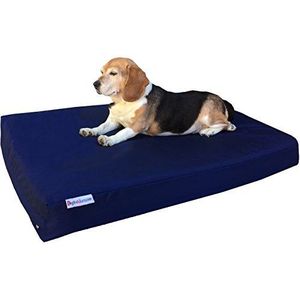 dogbed4less Medium orthopedisch hondenbed met traagschuim voor huisdier, waterdichte voering met duurzame nylon blauwe externe hoes, 35 x 20 x 4 inch
