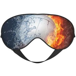 YFSGDLBN Ice and Fire Volleybal bedrukt zacht oogmasker slaaphulp oogmasker verduisterend slaapmasker