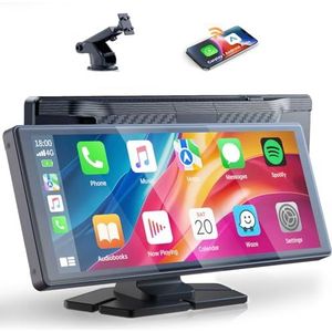 Volam 9.26 Zoll A-pple CarPlay Beeldscherm,Tragbares Autoradios Draadloze CarPlay&Android Auto Auto Stereo,IPS Touch Screen,Digitale Ontvanger met siri/GOO-gle,GPS Navigatie,Bluetooth,MirrorLink