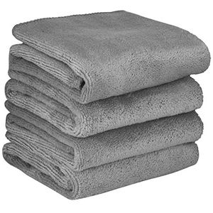 Microvezel Gezichtsdoeken Make-up Remover Doeken Gezicht Droogdoeken Wassen Handdoeken Gezichtsreiniging Handdoeken Super Zacht 30cm x 30cm 4Pack Grijs