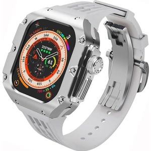 OFWAX 49mm Luxe Titanium Case Rubber Horloge Band DIY Modificatie Kit, Voor Apple Watch Ultra 2 Ultra 8 Serie Horloge Vervanging Accessoires, For Ultra 2, agaat