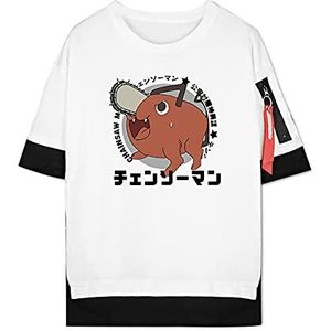 Chainsaw Man Anime T-shirt Pochita Top met korte mouwen Denji Mode Fake Two T-shirt Power Ronde Kraag Blouse