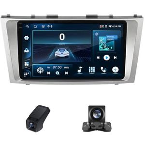 Android autoradio 2 Din geldt voor Toyota Camry 6 2006-2011 met Draadloze Carplay Android Auto GPS Navi WiFi 9 inch met Bluetooth FM/RDS+ Achteruitrijcamera/Stuurwielbediening(C20Plus)