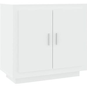 vidaXL Dressoir 80x40x75 cm bewerkt hout wit, kast, wandkast, opbergkast, kast met deuren, lage kast, kasten, wandkasten, woonkamer meubel
