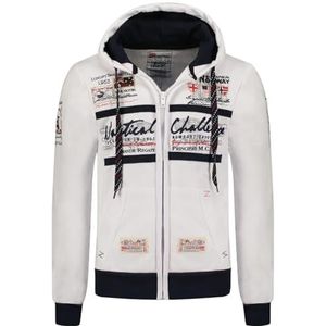 Geographical Norway Heren Hoodie Jacket Goasting, wit, XL, wit, XL