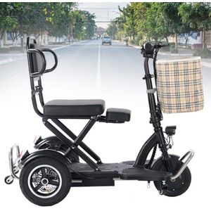HZWJD - 3-Wielige Mobiliteitsstoel - Draagbare Reisscooter - Inclusief Batterij En Oplader - Lithiumbatterij 48V20Ah - Zwart