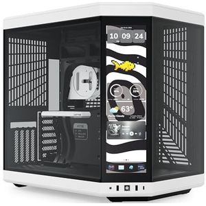 HYTE Y70 Touch Infinite Dual Chamber ATX Mid Tower moderne esthetische behuizing met geïntegreerd 2.5K LCD-touchscreen - Panda