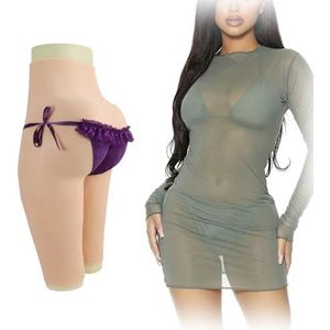 FSYH Realistisch siliconen slipje halflange kont gewatteerde shaper nep vagina panty verbergen gaff boxer briefs voor cosplay,Color1,Basic