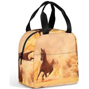 Arabische Running Horse Lunch Box voor Vrouwen Mannen Geïsoleerde Lunch Tas Herbruikbare Lunch Tote Bag Lunch Container