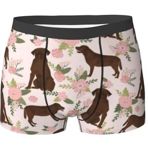 BEEOFICEPENG Labrador Retriever bruine hond bloem, Boxer slips, heren onderbroek boxer shorts been boxer slips grappig nieuwigheid ondergoed, zoals afgebeeld, L