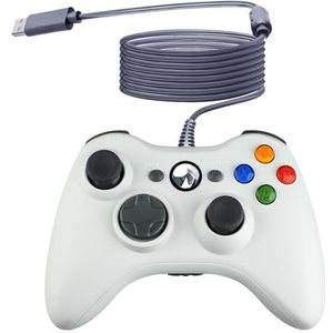 OSTENT Bedrade USB-controller Gamepad Joystick voor Microsoft Xbox 360 Console Windows PC Laptop Computer Videogame, Kleur Wit