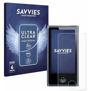 Savvies 6x Schermbeschermer voor Apple iPod nano 2012 (7. Gen.) Screen Protector Ultra Transparant