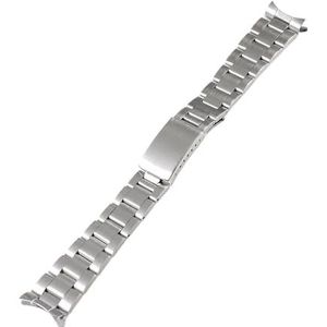 19 mm 20 mm roestvrijstalen oesterband geschikt for Seiko Sxns80 Snxs79 geschikt for Seiko 5 Snxs79k Snxs77k Snxs73 geschikt for Casio horlogeband armband riem (Color : Brushed, Size : 20mm)