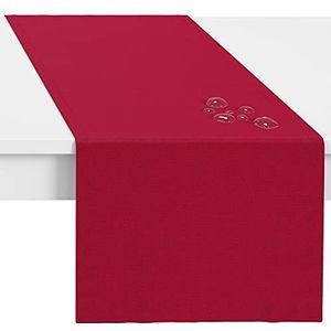 LILENO HOME Tafelloper afwasbaar [40 x 140 cm], rood - gezoomd polypropyleen weefsel tafelloper tafelkleed waterdicht met vlekbescherming