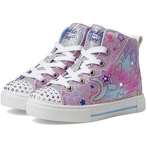 Skechers Kids Girls Twinkle Sparks-Galaxy Glitz Sneaker, Lavender/Multi, 1.5 Little Kid