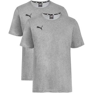 PUMA Heren T-shirt, zwart, grijs, set van 2, L, grijs, verpakking van 2, L
